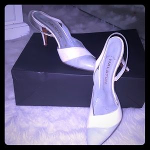 Halston slingbacks.